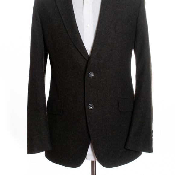 Bugatti Dark Grey Herringbone Tweed Blazer 42R - Picture 2 of 4